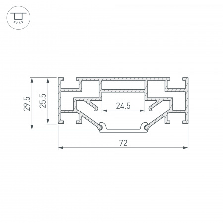 Arlight Профиль STRETCH-25-CEIL-CENTER-2000 (Алюминий)