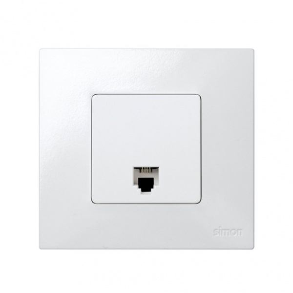 Simon 27 Мех Белая Розетка телефонная (RJ-11, 4 контакта)