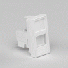 Donel Розетка DEC RJ45 UTP кат.5e, 1мод., бел. (22.5х45мм), DECF12W5