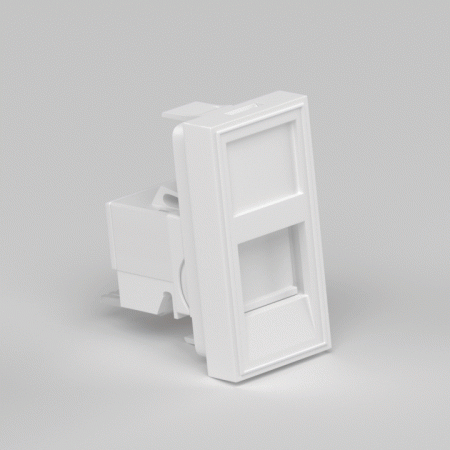Donel Розетка DEC RJ45 UTP кат.5e, 1мод., бел. (22.5х45мм), DECF12W5