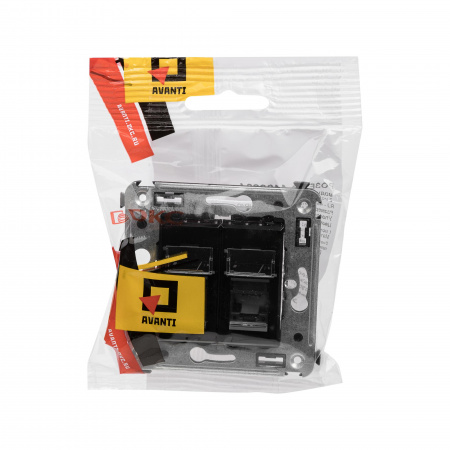 DKC Avanti Черный квадрат Компьютерная розетка RJ-45 двойная  категория 6