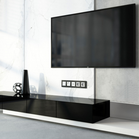 Рамка из поликарбоната на 5 постов Slab черный софт W0052908