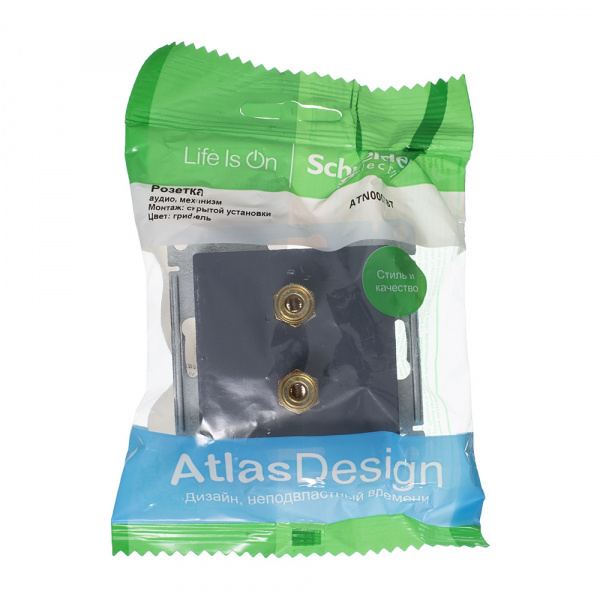 SE AtlasDesign Грифель Аудиорозетка двухместная SE AtlasDesign Грифель Аудиорозетка двухместная
