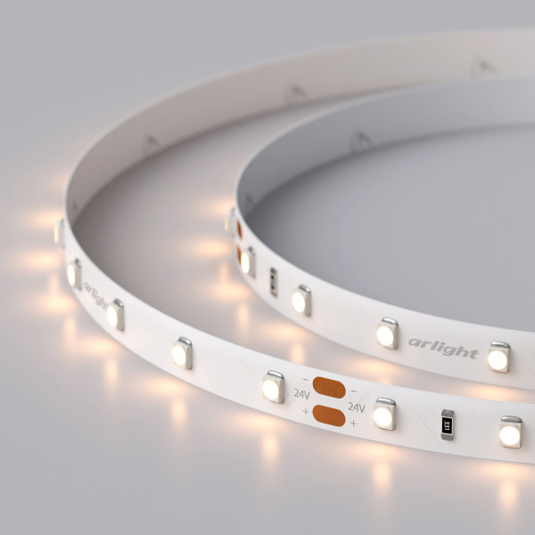 Arlight Светодиодная лента RT 2-5000 24V Warm3000 (3528, 300 LED, LUX) (4.8 Вт/м, IP20)