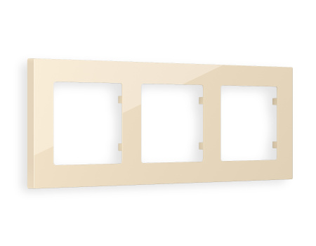 Рамка ALFA Techno (Бежевый глянец) 3-ая AF220303