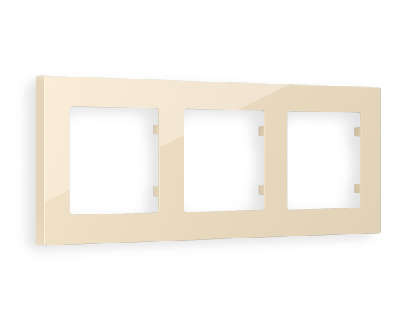 Рамка ALFA Techno (Бежевый глянец) 3-ая AF220303