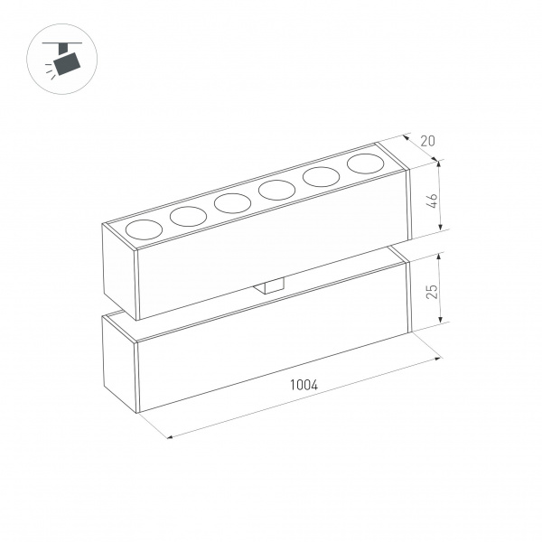 Трековый светодиодный светильник Arlight Mag-Dots-Fold-25-S1004-30W Warm3000 034232