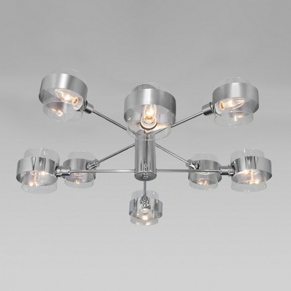 Потолочная люстра со стеклянными плафонами 70127/8 хром Eurosvet Arcada