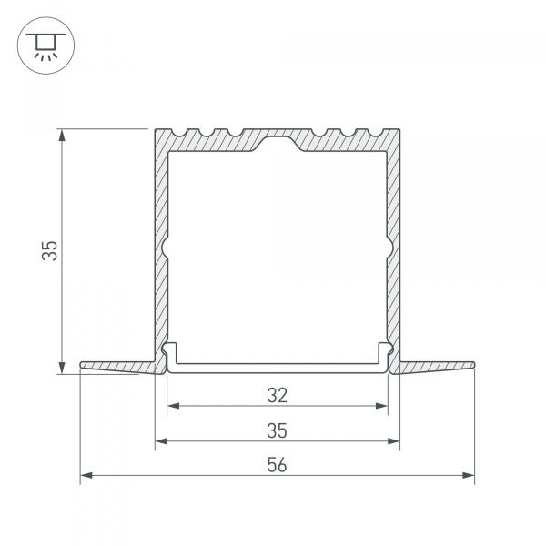 Профиль Arlight ARH-POWER-F-W35-2000 ANOD 016139