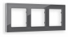 Рамка ALFA Platos (Антрацит серый Стекло органическое) 3-ая AF330653