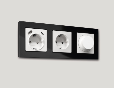 Лицевая панель ALFA (Белый матовый) для светорегулятора универсального QUANT AP1255