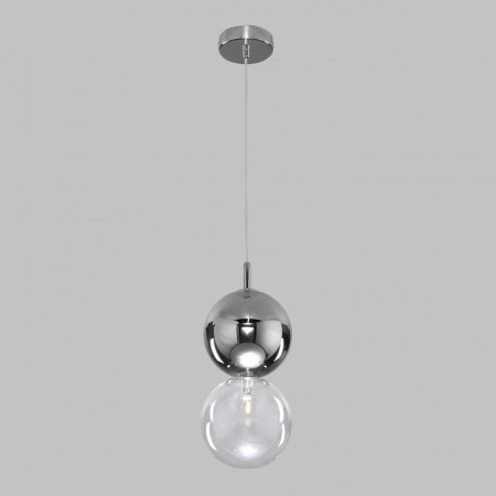Подвесной светильник со стеклянным плафоном 50091/1 хром/дымчатый Eurosvet Selisa