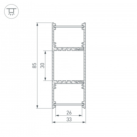 Профиль Arlight ARH-WALL-3385-DUAL-2000 ANOD 036341