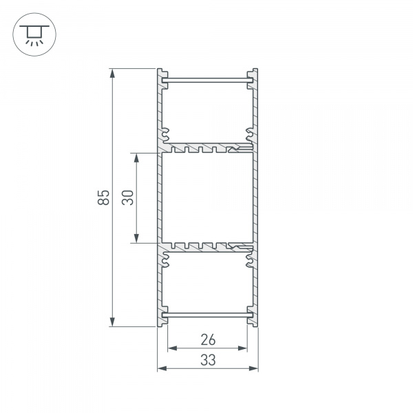 Профиль Arlight ARH-WALL-3385-DUAL-2000 ANOD 036341