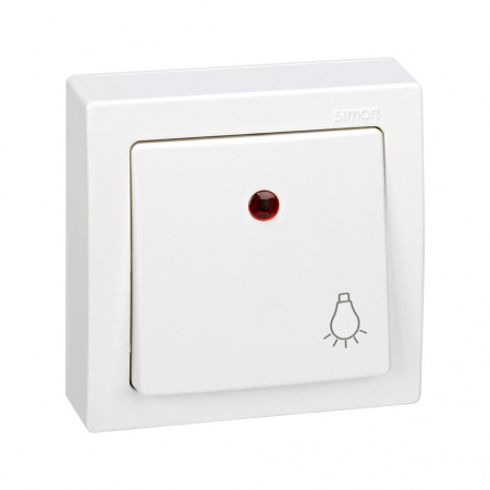 Simon 73 loft Белая Накладка на кнопочный выключатель с подсветкой "свет", S73Wood