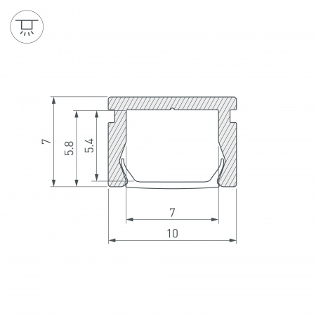Arlight Профиль PIK-1007-2000 ANOD BLACK (Алюминий)