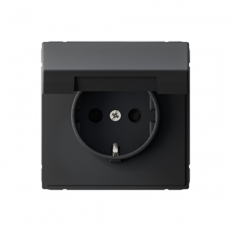 Systeme Electric ArtGallery Карбон Розетка с заземл. со шторк. с крышк., 16А, IP20,  механизм, быстрозажим. клем.