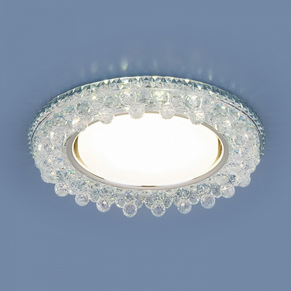 Встраиваемый точечный светильник с LED подсветкой 3025 GX53 CL прозрачный Elektrostandard Dropa a041264