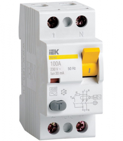 IEK KARAT Выключатель дифференциальный УЗО ВД1-63 2Р 32А 30мА тип А