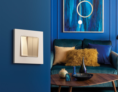 Рамка ALFA Qubi (Бежевый матовый) 4-ая AF250334