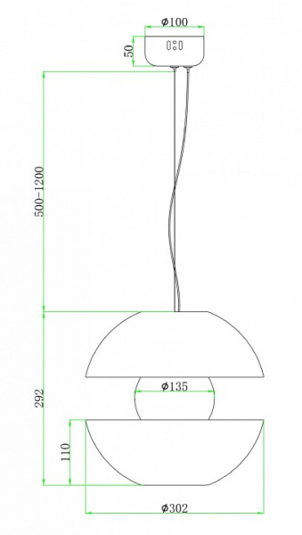 Подвесной светильник Modern MOD322PL-L6B3K Maytoni Rebel