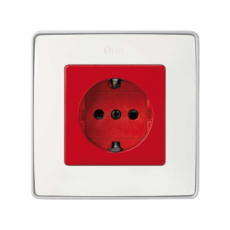 Simon 82 Красный Накладка розетки 1-ая с/з