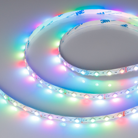 Arlight Лента SPI-RZ-B60-8mm 12V RGB-PX1-BPT (9 W/m, IP20, 5060, 5m) (-)