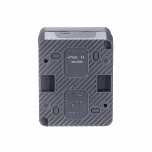 SE AtlasDesign Profi54 Наруж Антрацит Выключатель 1-клавишный  с подсветкой 10 АХ