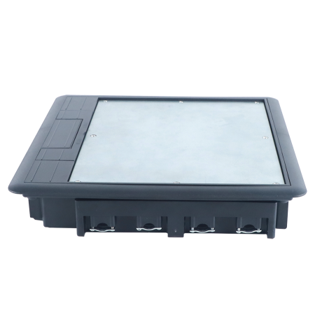 Donel Лючок в пол 16 мод. (8 мод. 45х45 мм.) верт. установка, глубина 50мм, крышка ABS + гальванизированная стальная вставка