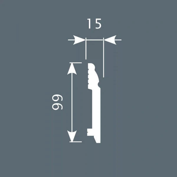 Плинтус PX027, 99х15, 2000мм, Экополимер/10