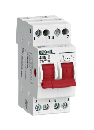 Dekraft Трехпозиционный выключатель-разъединитель 2P 40A ВР-103 Dekraft Трехпозиционный выключатель-разъединитель 2P 40A ВР-103
