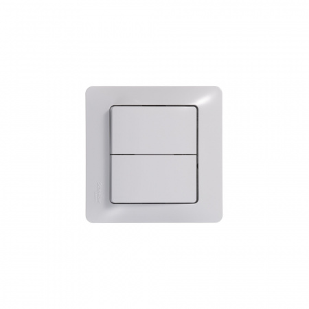 SE Glossa Бел Выключатель 2-клавишный, сх.5, 10АХ