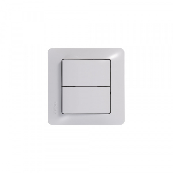 SE Glossa Бел Выключатель 2-клавишный, сх.5, 10АХ
