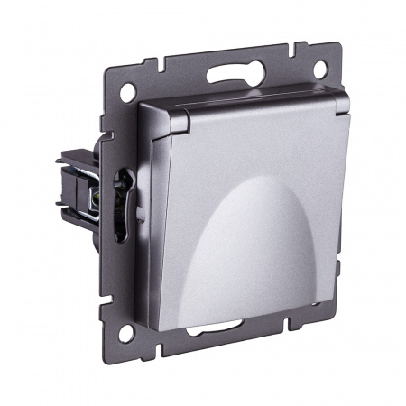 Розетка штепсельная SCHUKO 16A/250 В с крышкой, серый Kollinger REA-006GY для Aspekt, Eleganz, Reflex