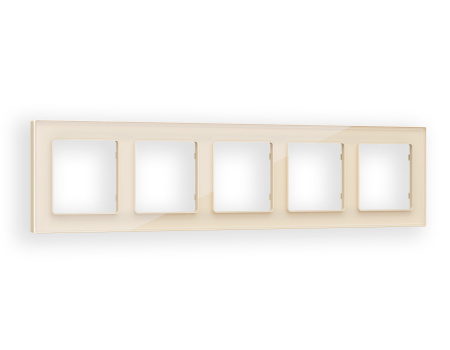 Рамка ALFA Platos (Бежевый Стекло органическое) 5-ая AF330305