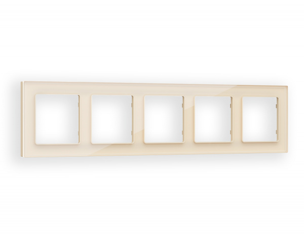 Рамка ALFA Platos (Бежевый Стекло органическое) 5-ая AF330305