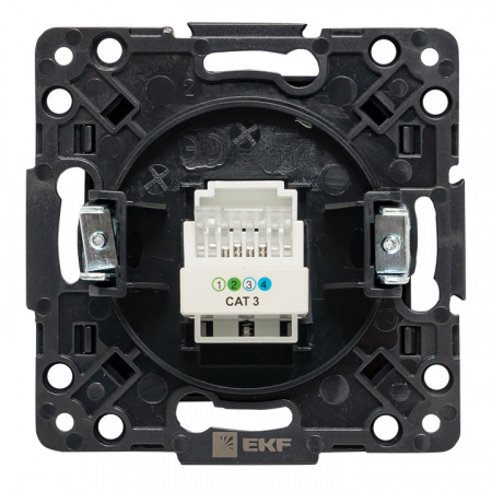 EKF PROxima Стокгольм Черный Розетка RJ-11