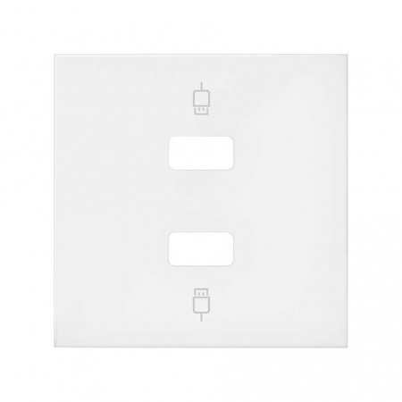 Simon 100 Белый матовый  Накладка розетки 2xUSB