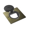 Лючок Surface 2 мод. (1 мод. 45х45 мм.), круглая крышка, античная латунь, IP44