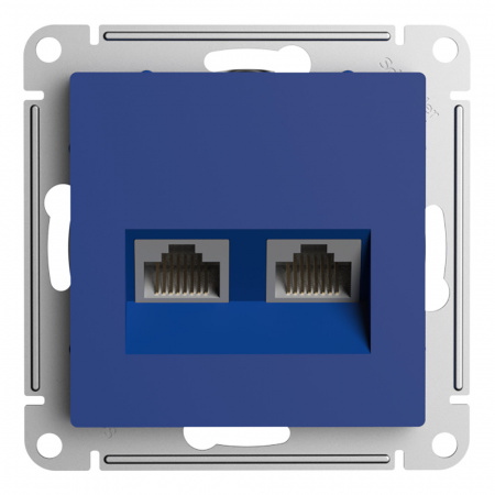 SE AtlasDesign Аквамарин Розетка двойная компьютерная RJ45+RJ45, кат.5E, механизм