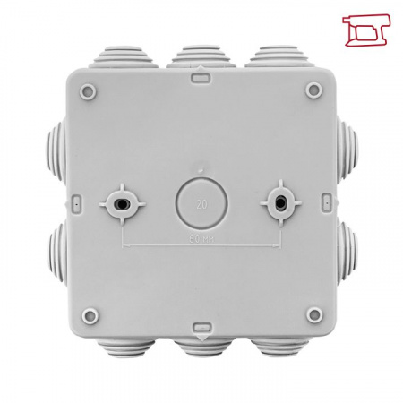 EKF PROxima Коробка распределительная КМР-030-014 с крышкой (100х100х50), 10 мембр. вводов IP55 розн.стикер