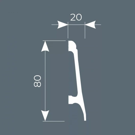 Плинтус PX018, 80х20, 2000мм, Экополимер/13