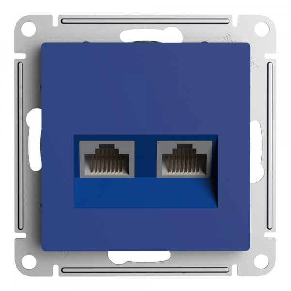 SE AtlasDesign Аквамарин Розетка двойная компьютерная RJ45+RJ45, кат.5E, механизм