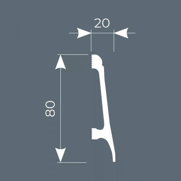 Плинтус PX018, 80х20, 2000мм, Экополимер/13