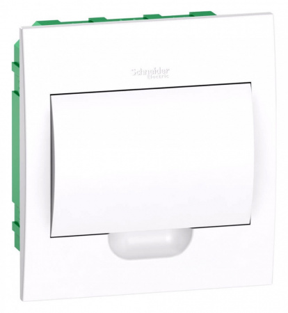 SE EASY 9 Корпус встраиваемый с белой дверью 1ряд/8мод, IP40, IK07,63А, 2 клеммы