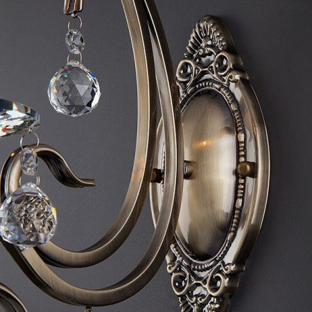 Бра с хрусталем 12505/1 античная бронза Eurosvet Ernin