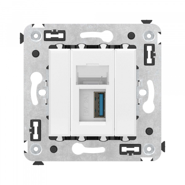 DKC Avanti Белое облако Розетка одинарная тип А-А USB 3.0