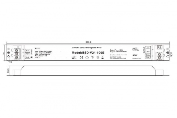 Блок питания Lumker 24V 100W IP40 4,1A RC-100-24 001827