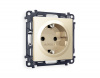 Комплект механизма электрической розетки ALFA MA606010 Шампань с заземлением на винтовых зажимах 2P+E 16A-250V QUANT
