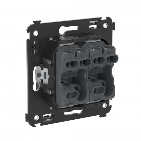 DKC Avanti Черный квадрат Инвертор двухклавишный